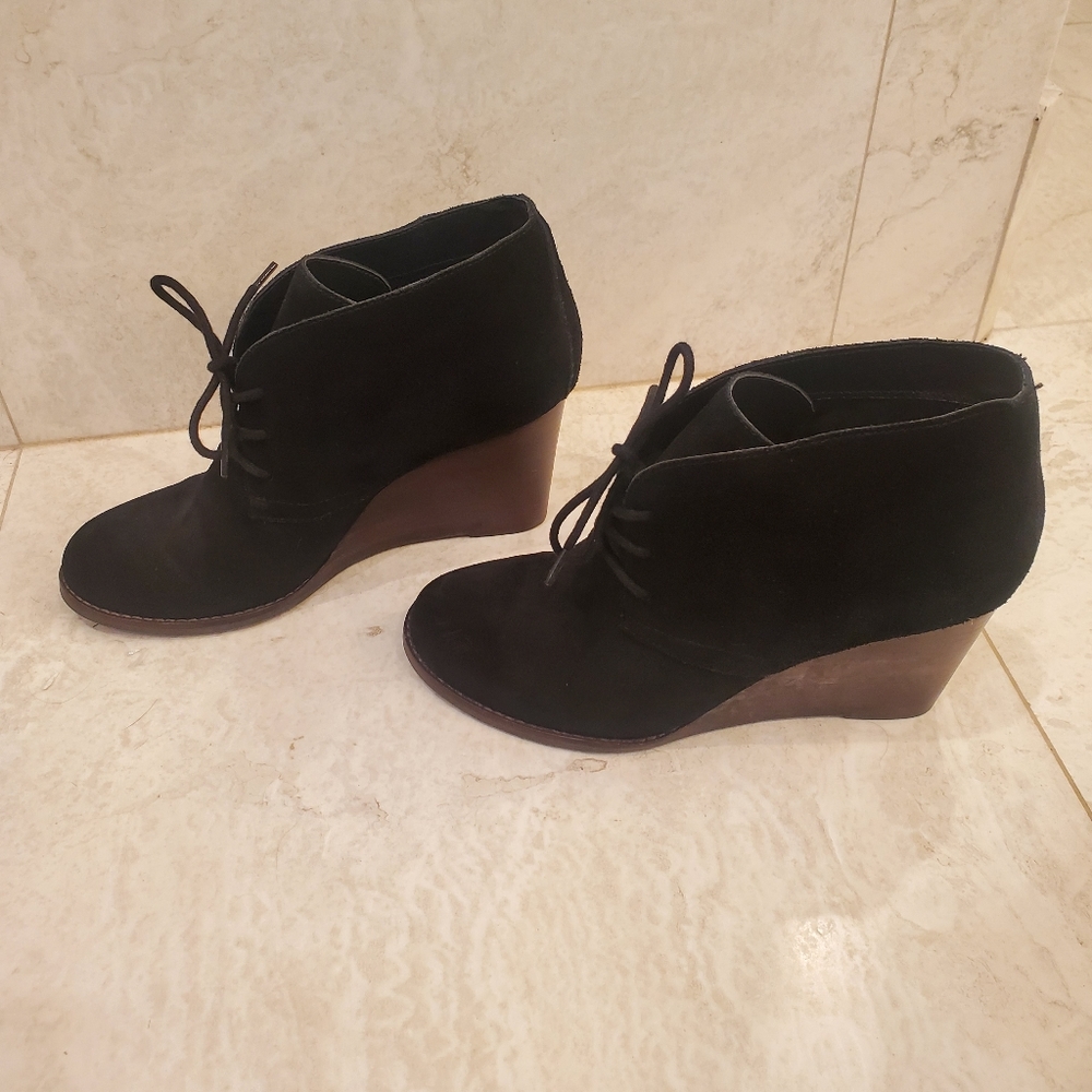 Lucky Brand Yamene Wedge Ankle Boots, Women's Size 9M, Black - Picture 2 of 6